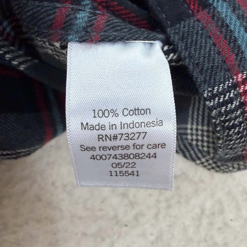 NWT Sonoma Grey Plaid Flannel Button Down Shirt Size Large - Picture 6 of 6